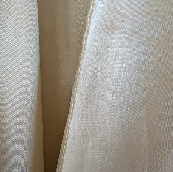 Satin Curtain Panels 2 pc Tab Top 86W x 80L Cream Shine Handmade Double Fabric - Picture 12 of 13